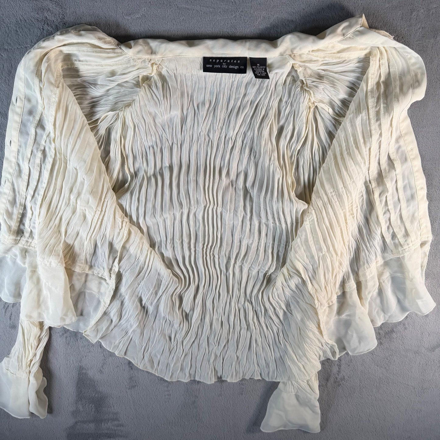 Vintage 2000s Separates by New York City Design Co Ruffle & Lace Sheer Blouse -M