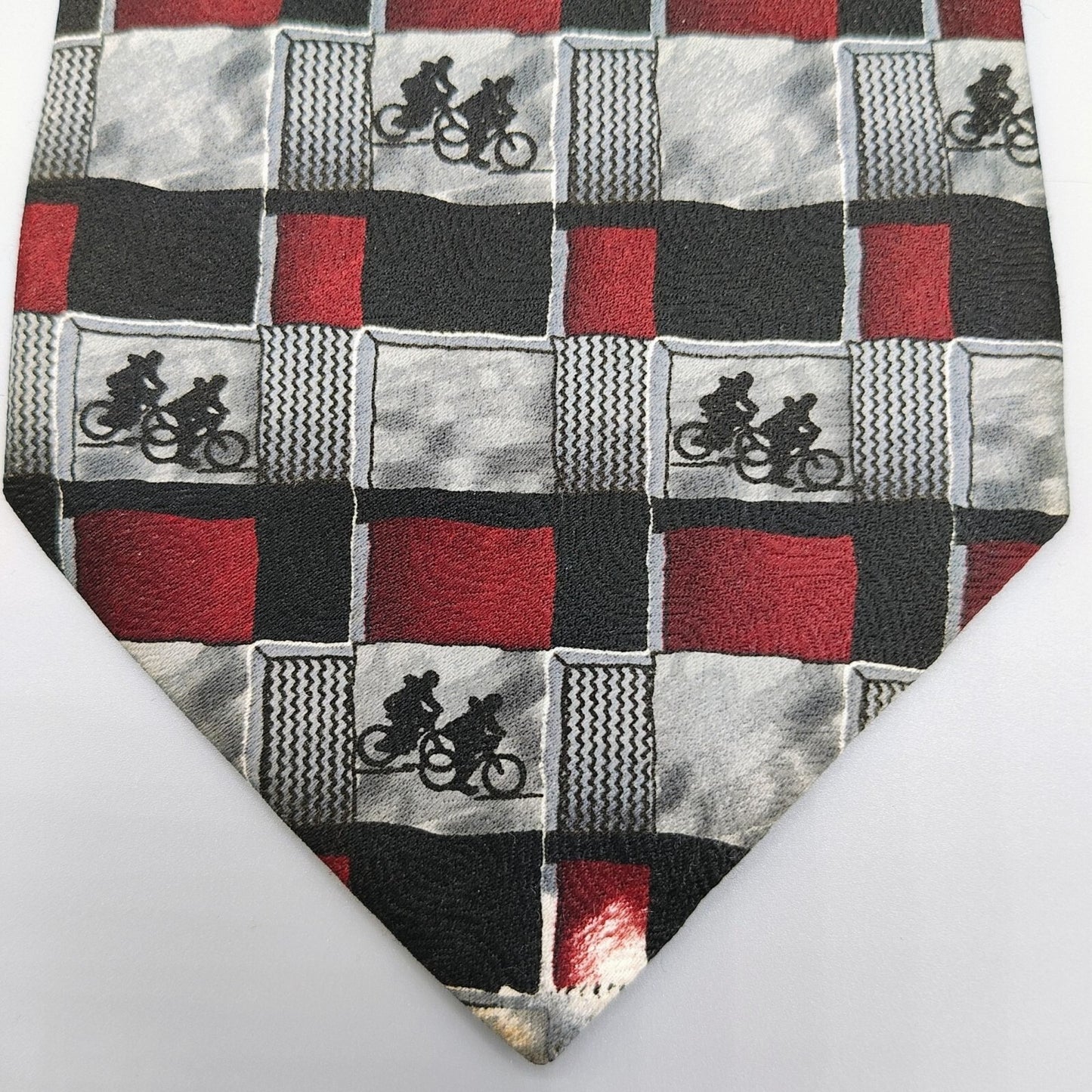 Johnson Brothers Made in USA Checkered Bicycle Pattern Washable Necktie
