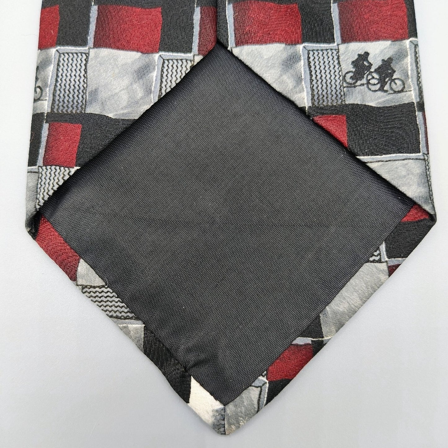 Johnson Brothers Made in USA Checkered Bicycle Pattern Washable Necktie