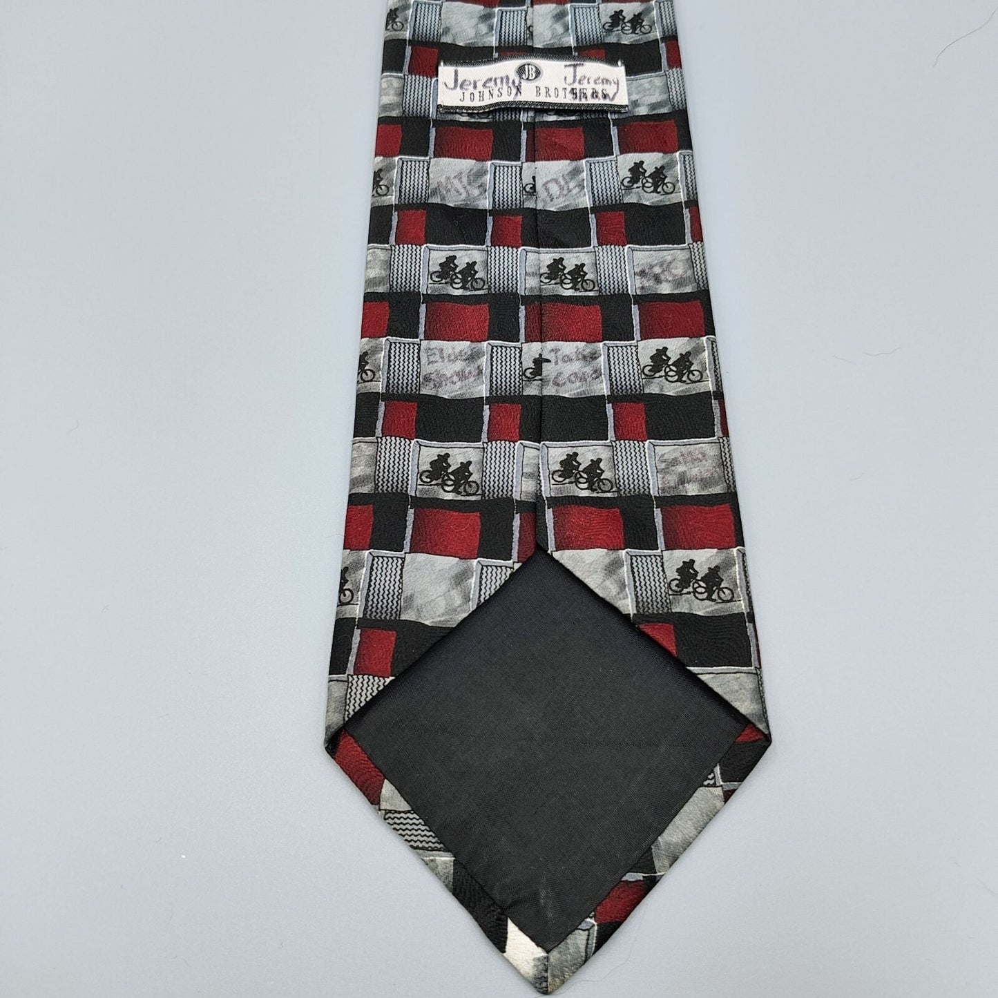 Johnson Brothers Made in USA Checkered Bicycle Pattern Washable Necktie