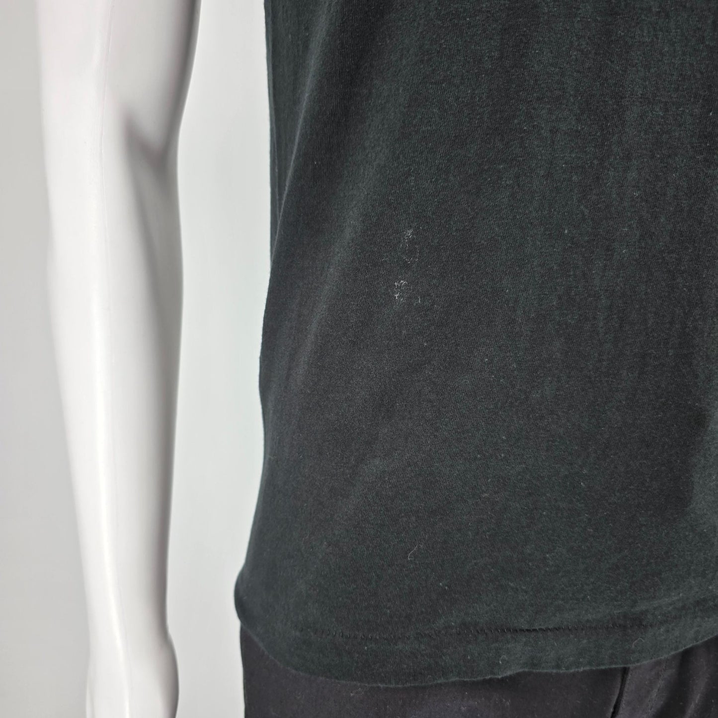 Vintage Late 1980s BVD Black Blank Cotton Selvedge Pocket Tee T-Shirt (S)