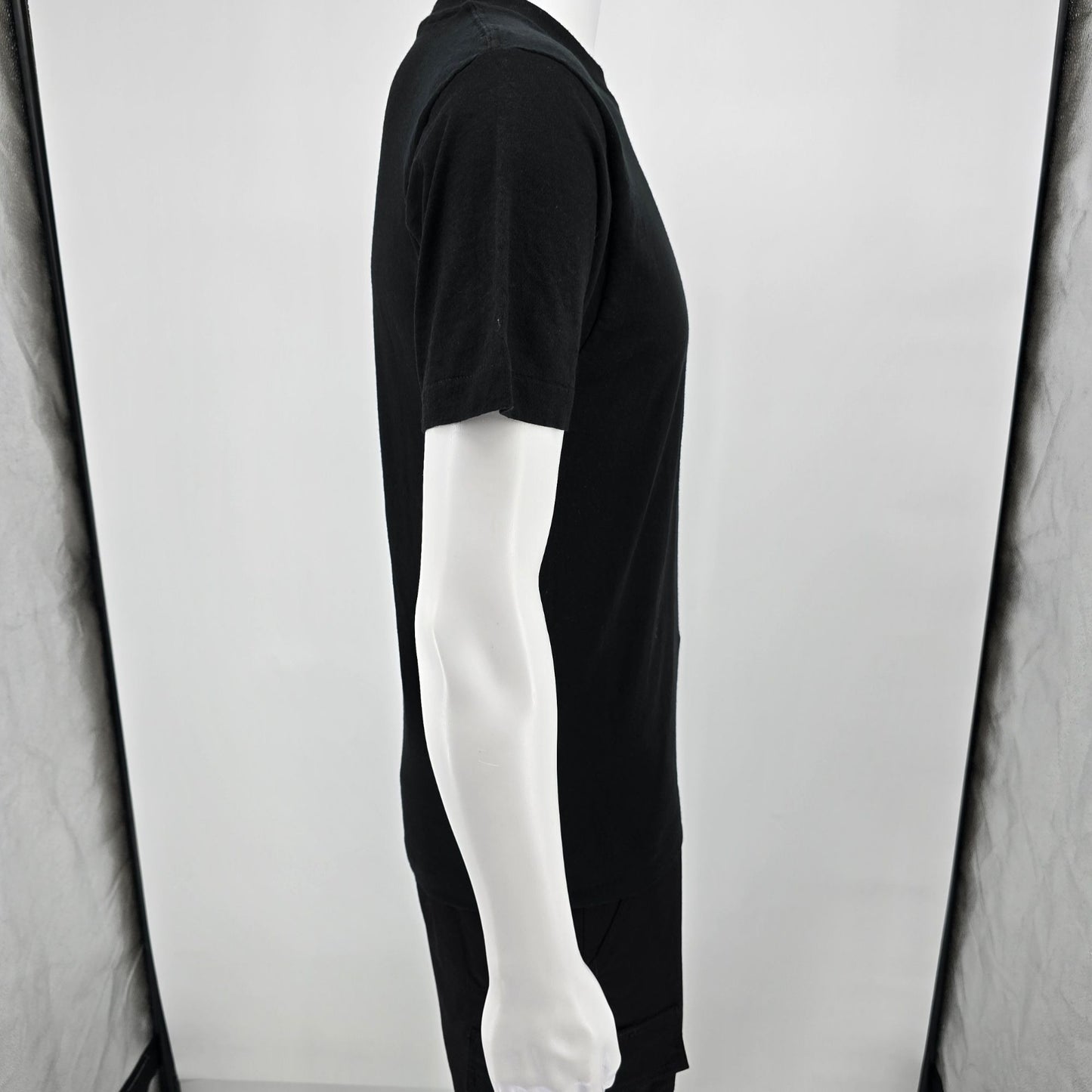 Vintage Late 1980s BVD Black Blank Cotton Selvedge Pocket Tee T-Shirt (S)