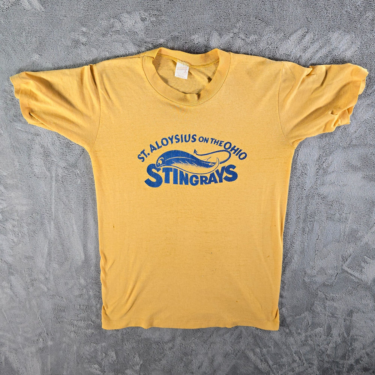 Distressed Vintage 1980s St. Aloysius on the Ohio Stingrays T-Shirt (S)