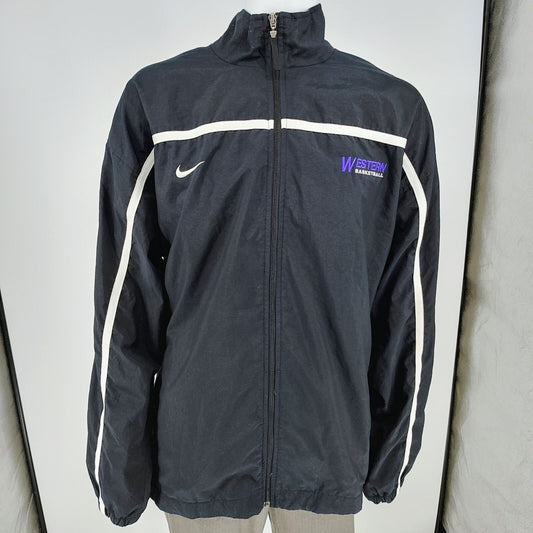 Nike Team "Western Basketball" Black & White Full-Zip Windbreaker Jacket (3XL)
