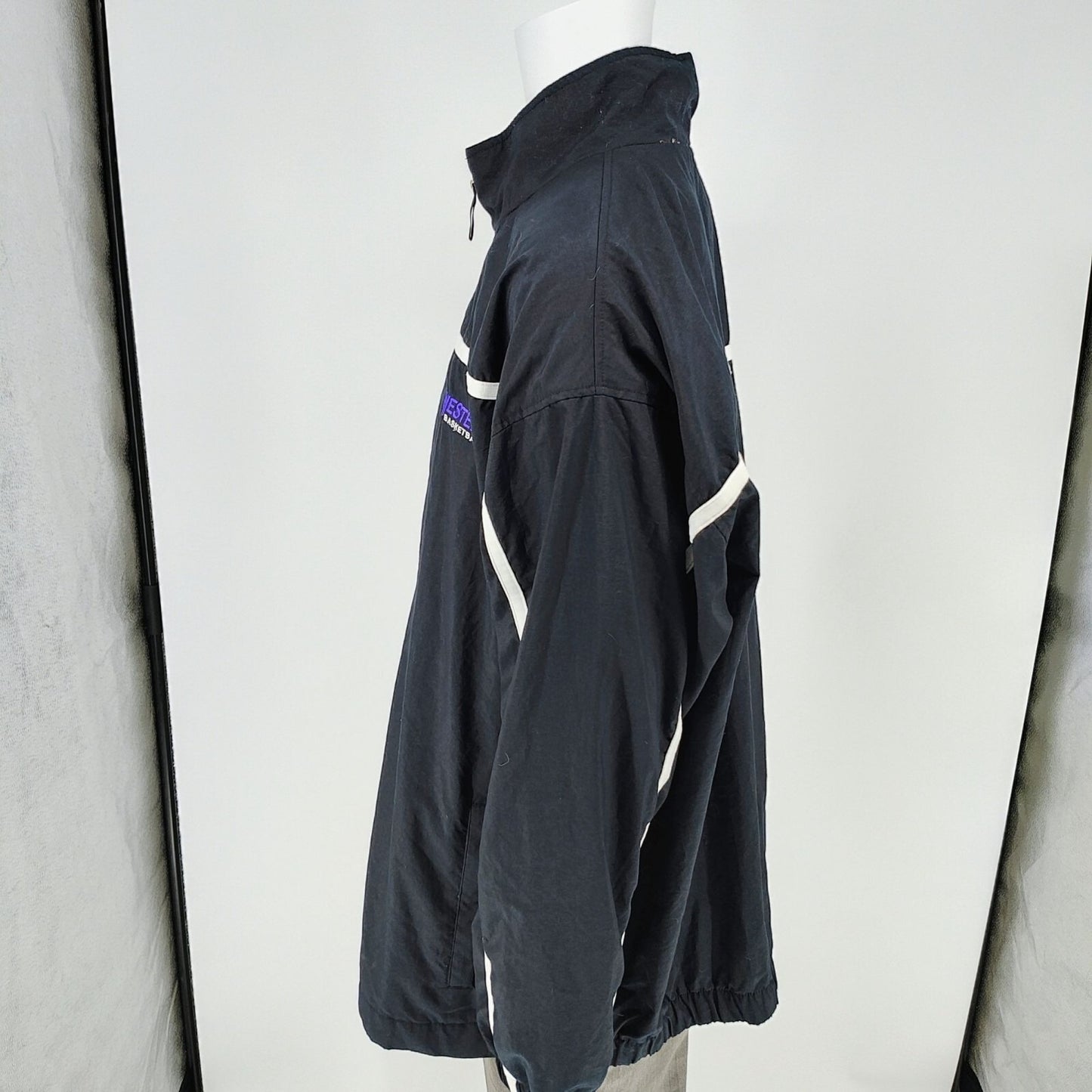 Nike Team "Western Basketball" Black & White Full-Zip Windbreaker Jacket (3XL)