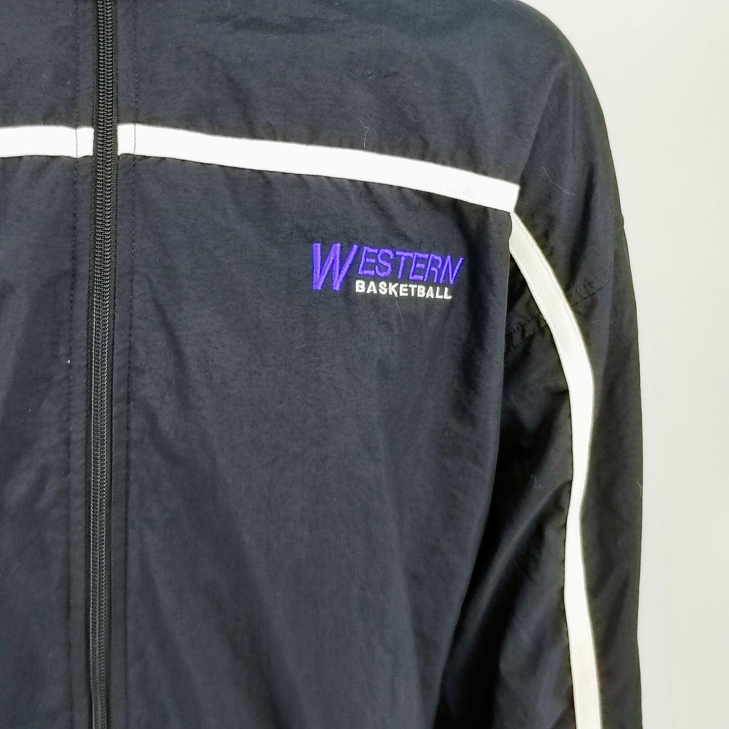 Nike Team "Western Basketball" Black & White Full-Zip Windbreaker Jacket (3XL)