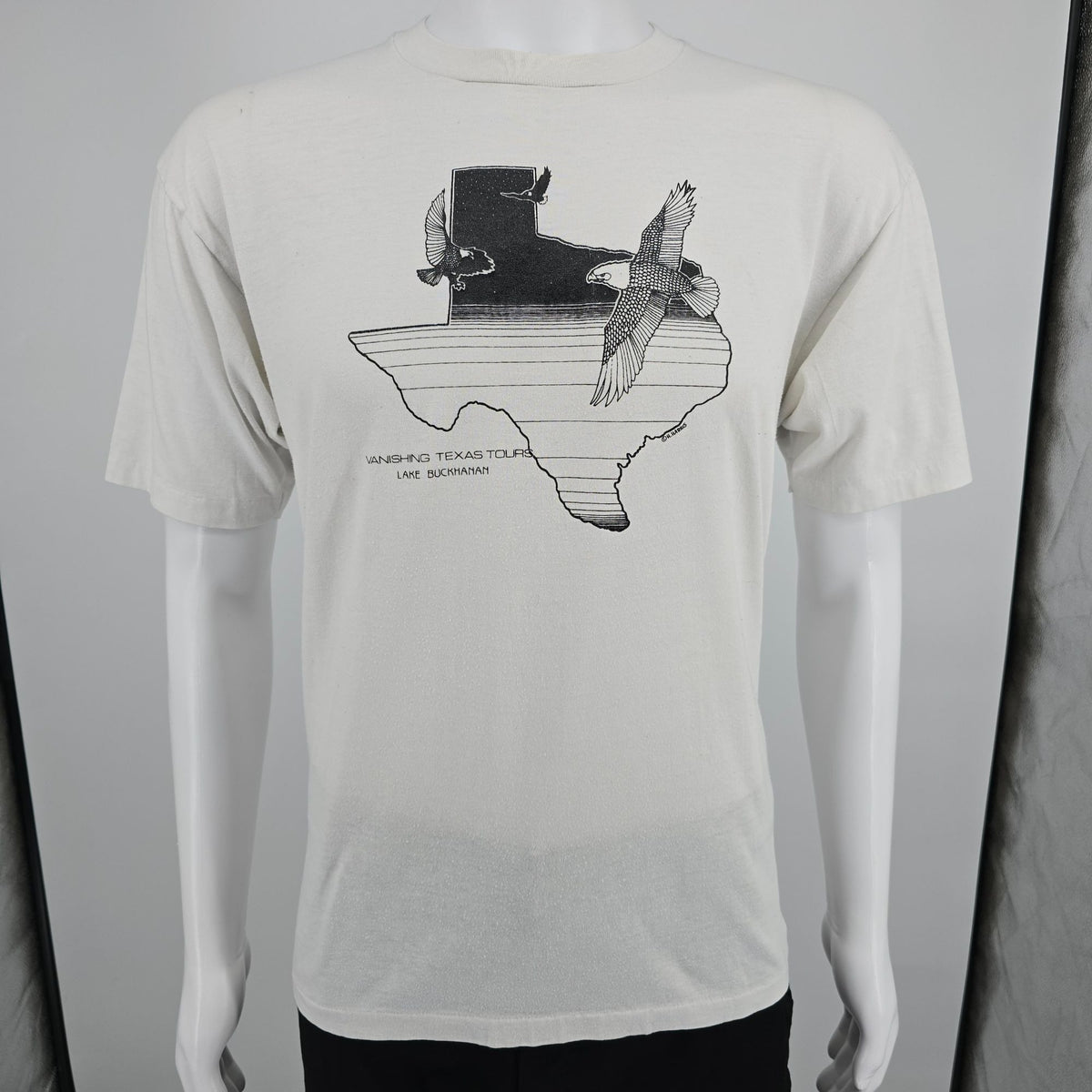Vintage 1990s Hanes Fifty-Fifty Vanishing Texas Tours Lake Buckhanan T-Shirt (L)