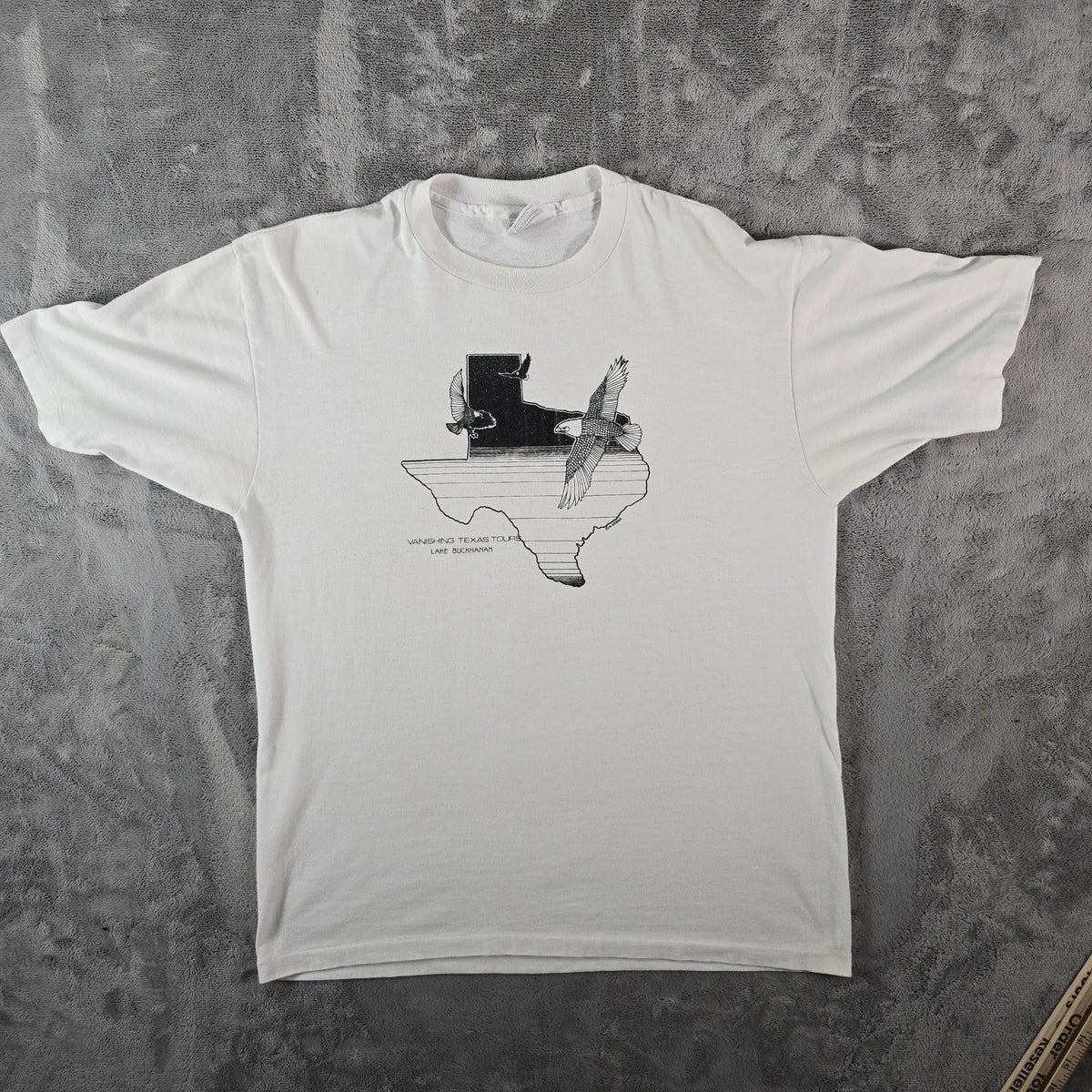 Vintage 1990s Hanes Fifty-Fifty Vanishing Texas Tours Lake Buckhanan T-Shirt (L)