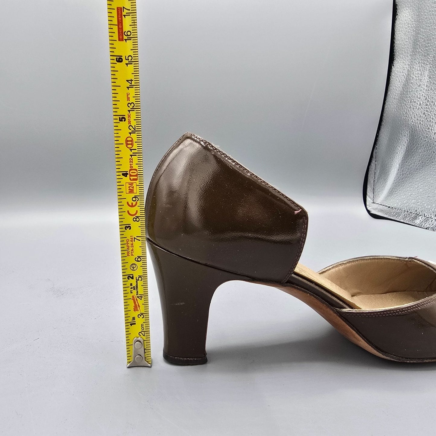 Vintage 1960s Troylings by Seymour Troy Patent d'Orsay Mod Stud Pumps (7.5B)