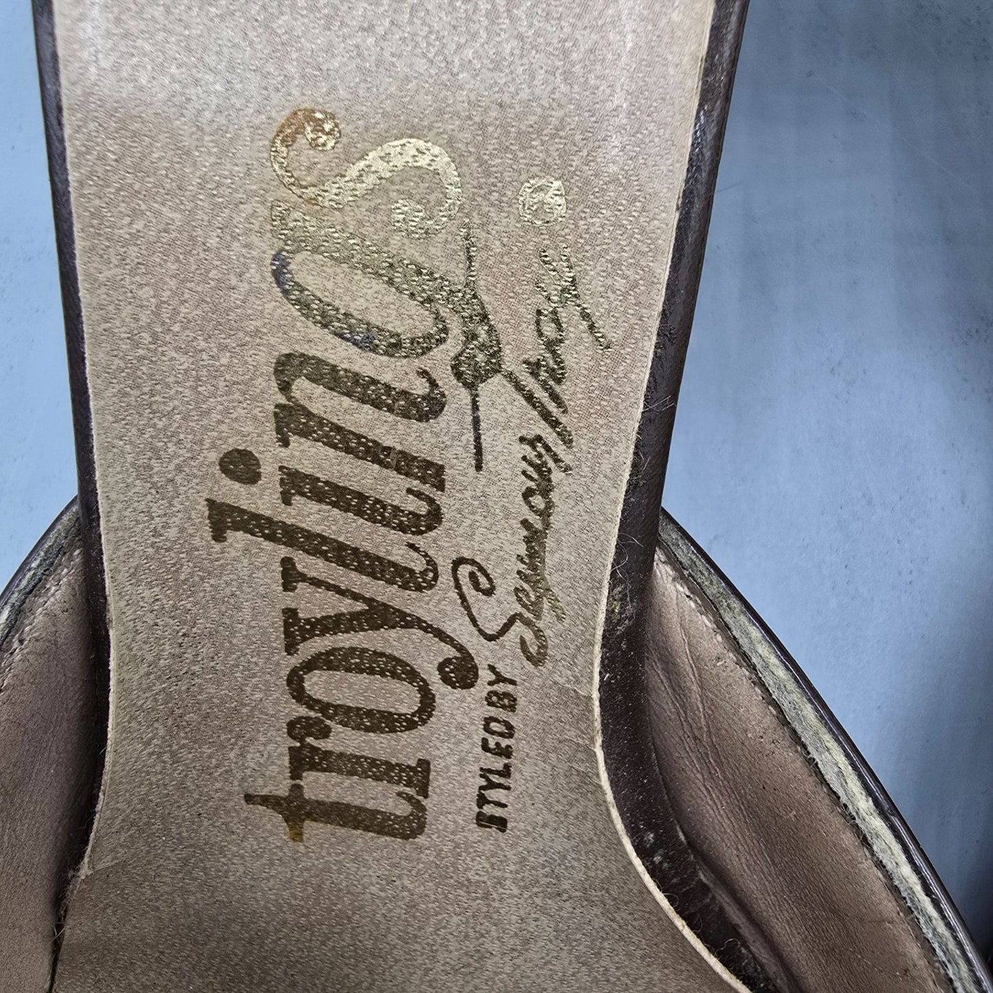 Vintage 1960s Troylings by Seymour Troy Patent d'Orsay Mod Stud Pumps (7.5B)