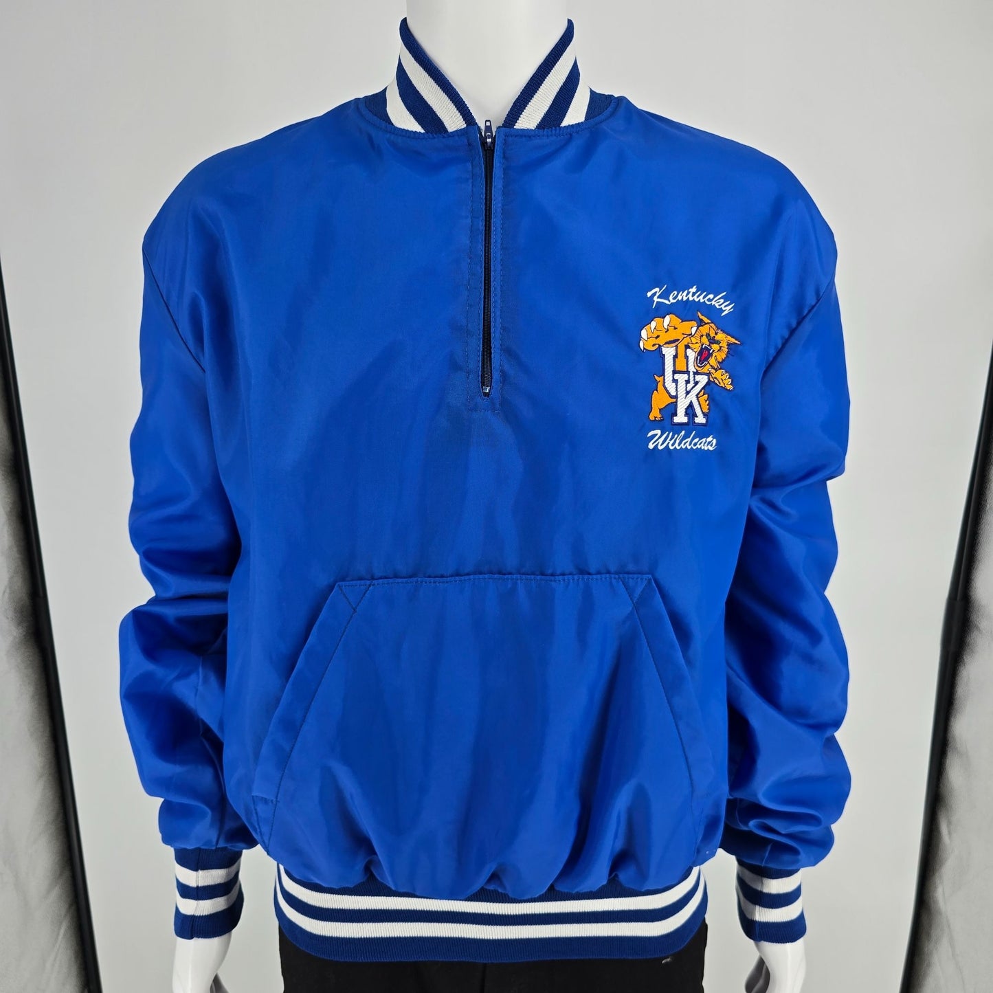 Vintage 1990s Holloway Kentucky Wildcats Nylon Quarter-Zip Pullover Jacket (XL)