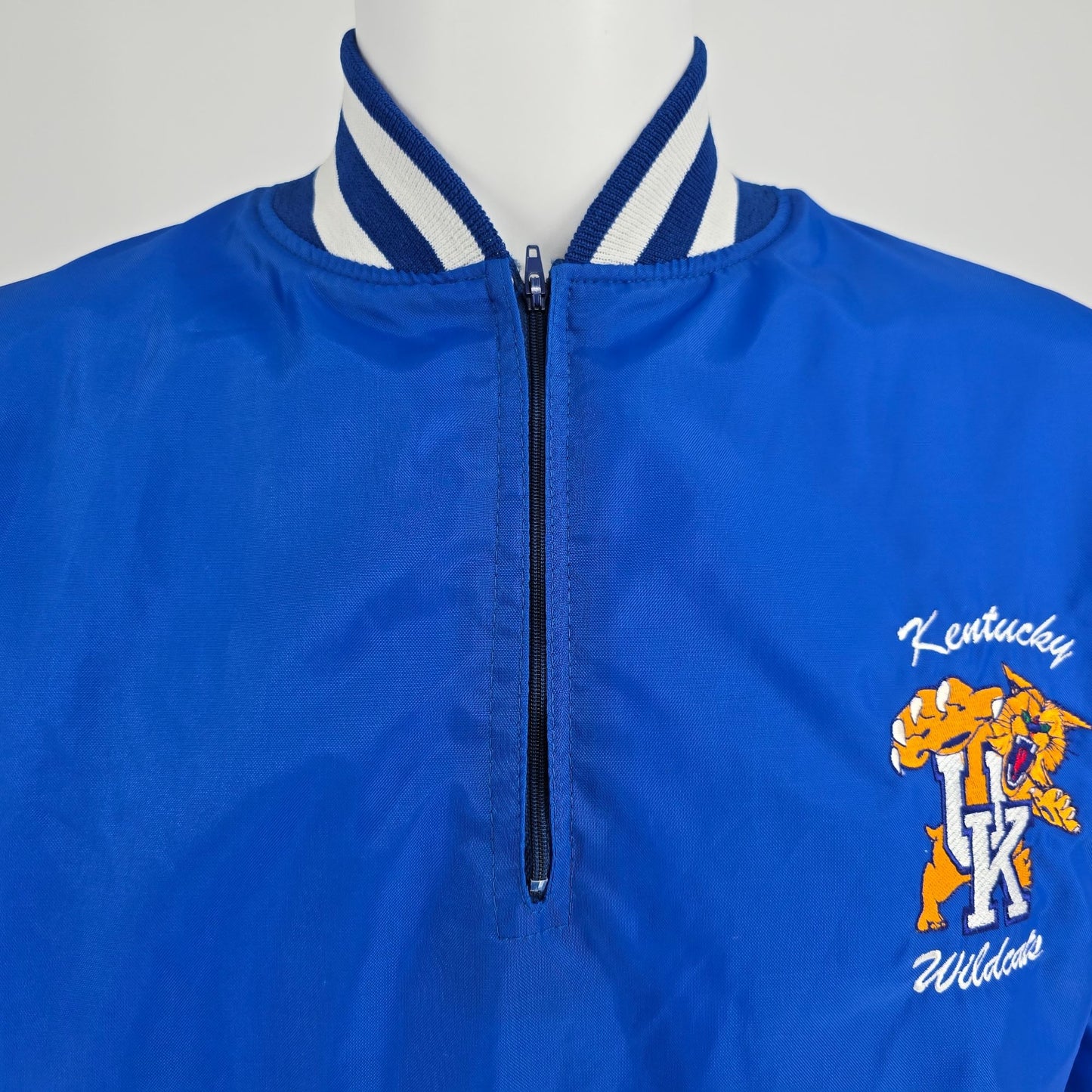 Vintage 1990s Holloway Kentucky Wildcats Nylon Quarter-Zip Pullover Jacket (XL)
