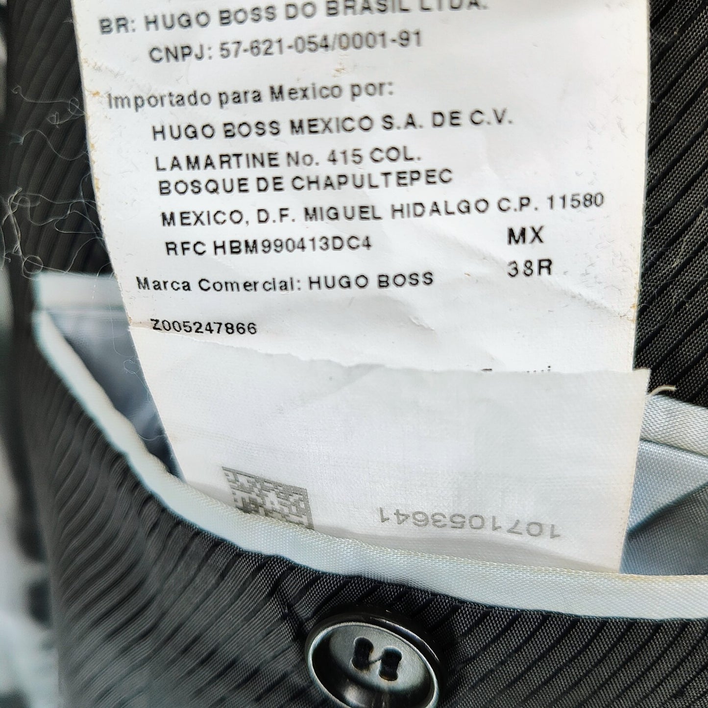 Boss Hugo Boss The James4/Sharp6 Gray with Blue Chalk Stripes Suit Jacket (38R)