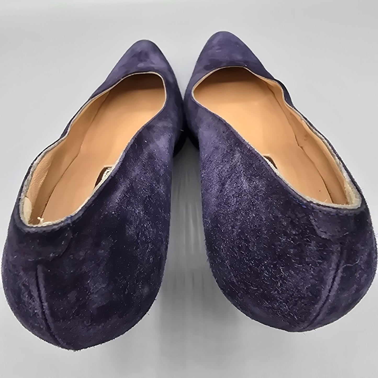 Vintage Early 1990s Maud Frizon Paris Dark Blue/Purple Suede Pumps (EU37/US6.5)