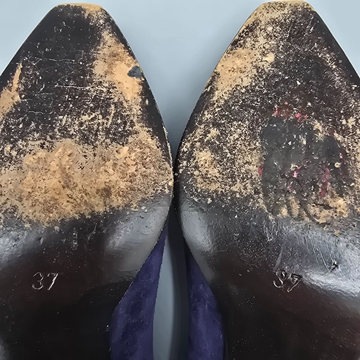 Vintage Early 1990s Maud Frizon Paris Dark Blue/Purple Suede Pumps (EU37/US6.5)