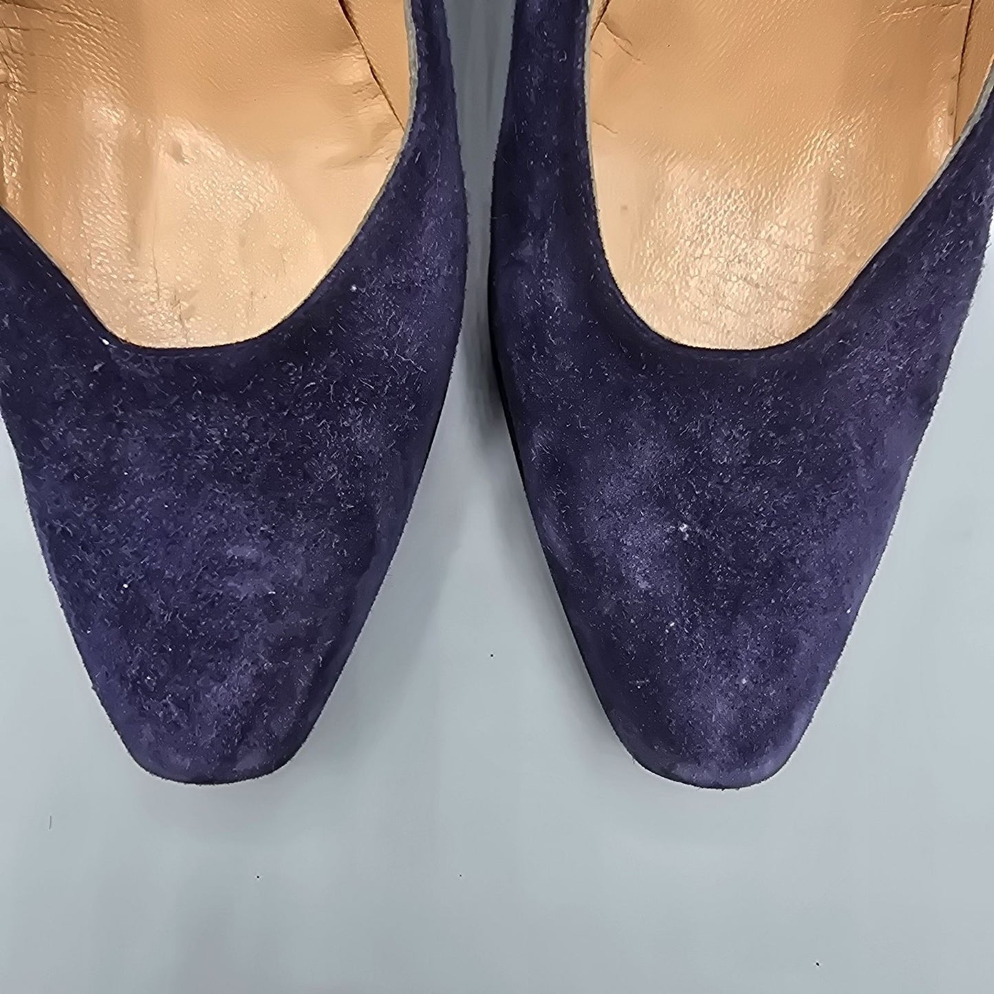 Vintage Early 1990s Maud Frizon Paris Dark Blue/Purple Suede Pumps (EU37/US6.5)