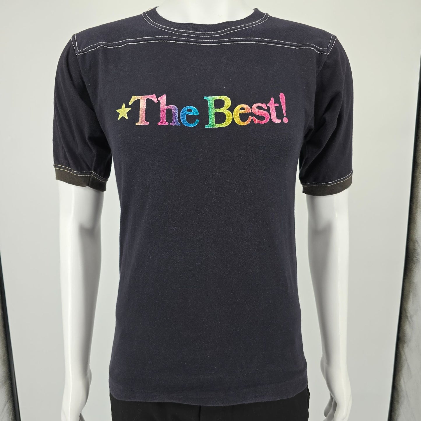 Vintage 1970s Sportswear "The Best!"/"Wanda Big Red" Glitter Iron On T-Shirt (S)