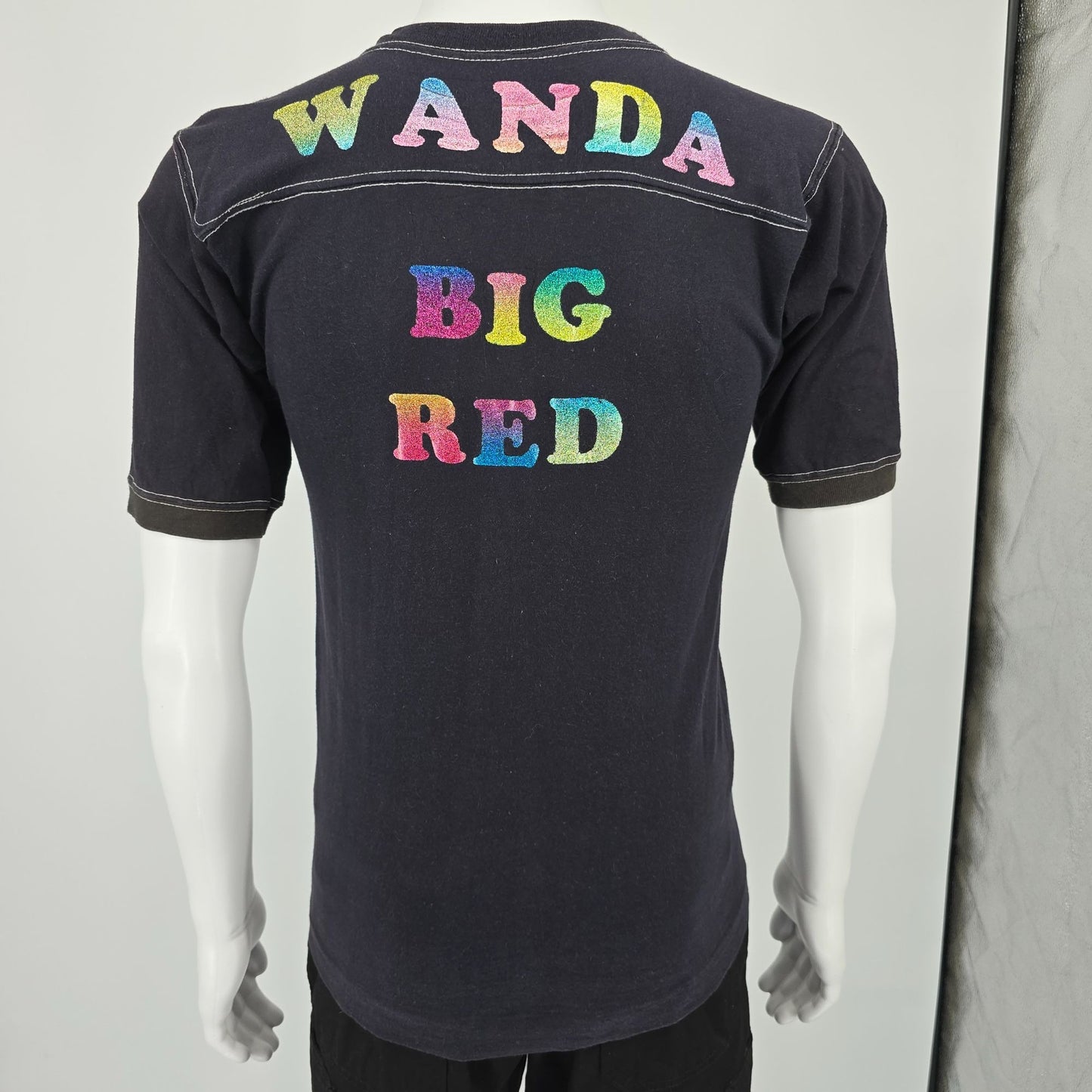 Vintage 1970s Sportswear "The Best!"/"Wanda Big Red" Glitter Iron On T-Shirt (S)
