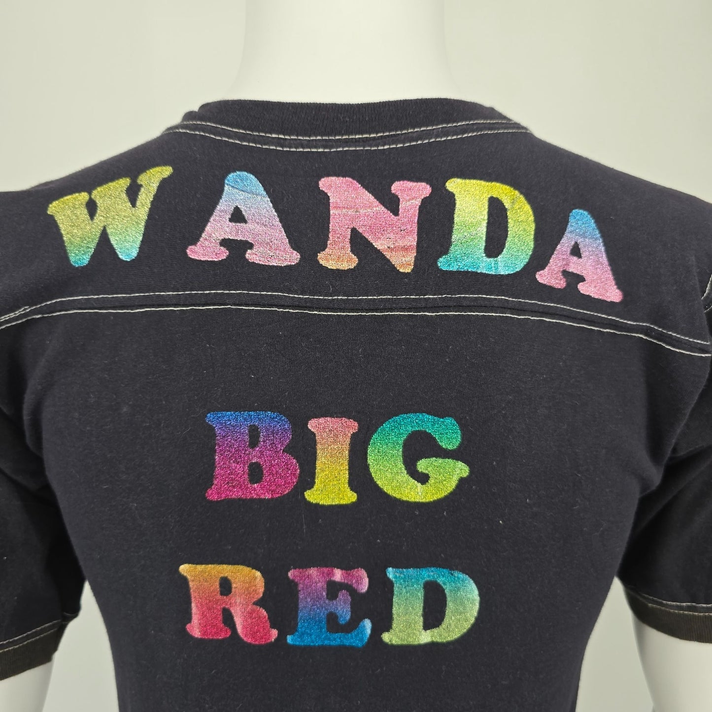 Vintage 1970s Sportswear "The Best!"/"Wanda Big Red" Glitter Iron On T-Shirt (S)