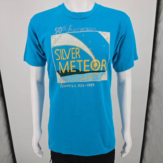 Vintage 1989 Silver Meteor 50th Anniversary Railroad Passenger Train T-Shirt (M)