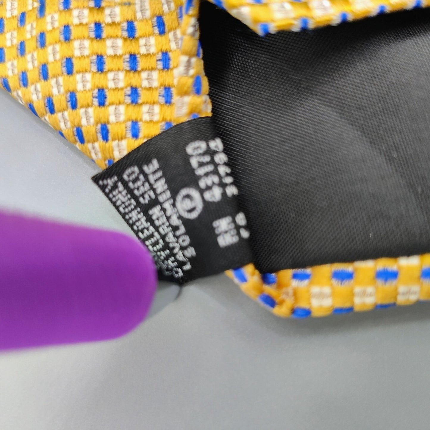 Geoffrey Beene Stain Resistant Yellow & Blue Geometric Pattern Wide Silk Necktie