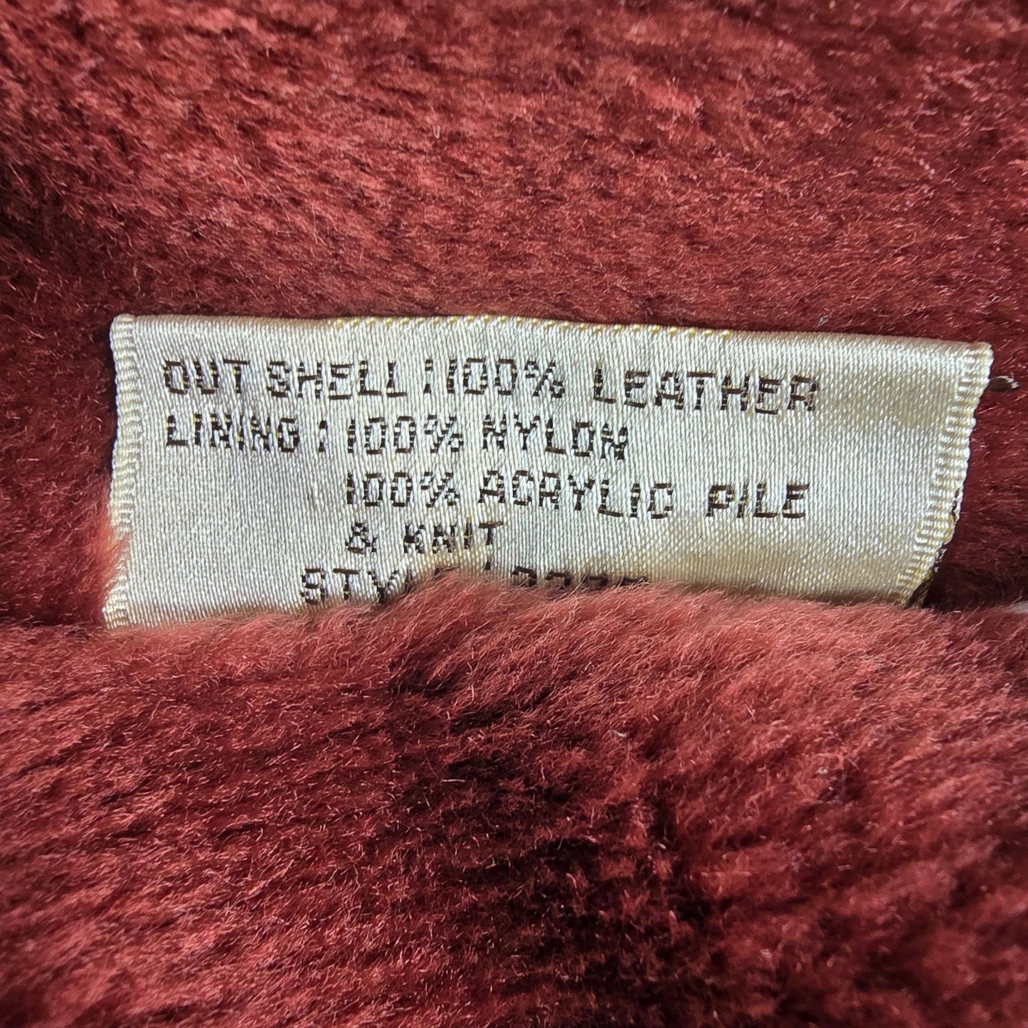 Vintage 1980s Berman's Pile Lined Oxblood/Burgundy Leather Bomber Jacket (L)