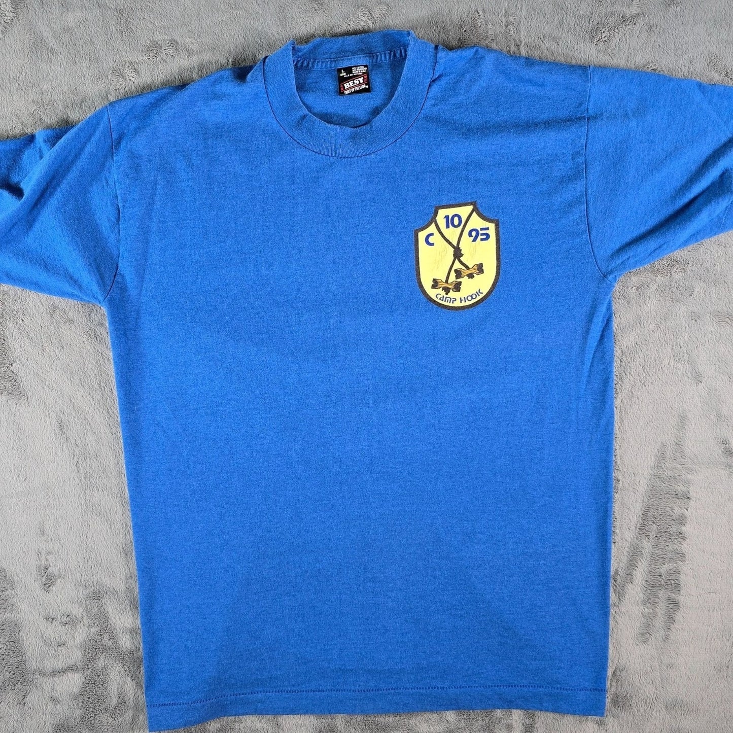 Vintage 1990s Boy Scouts of American Camp Hood 1995 Franklin Ohio T-Shirt (L)