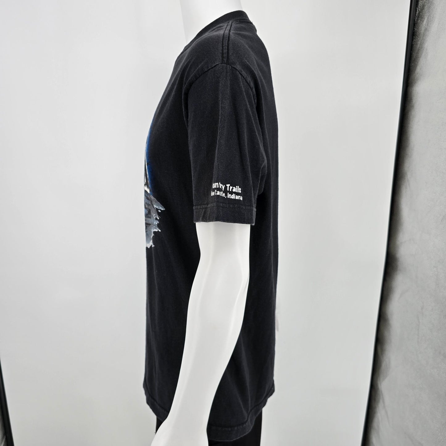 Vintage Y2K Leanin' Tree Country Trails New Castle, IN Wolf Moon T-Shirt (M/L)