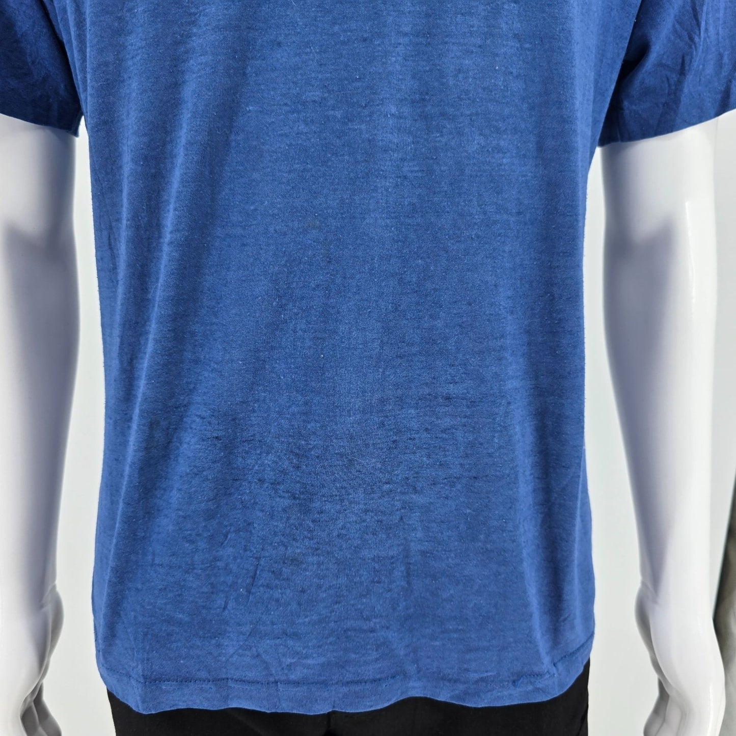 Vintage 1980s Velva Sheen Montgomery Script Logo Soft & Thin Blue T-Shirt (L)