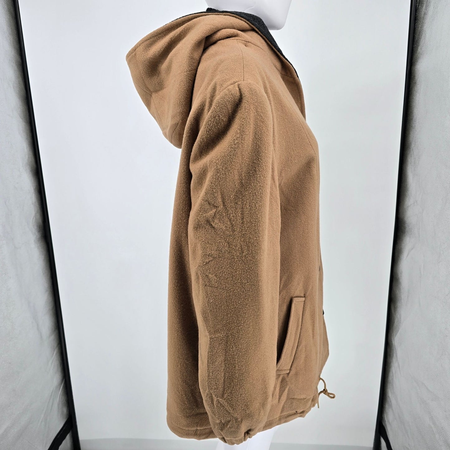 Vintage 1990s Mackintosh Vestcoat Women's Hooded Double-Layer Wool Coat (L)