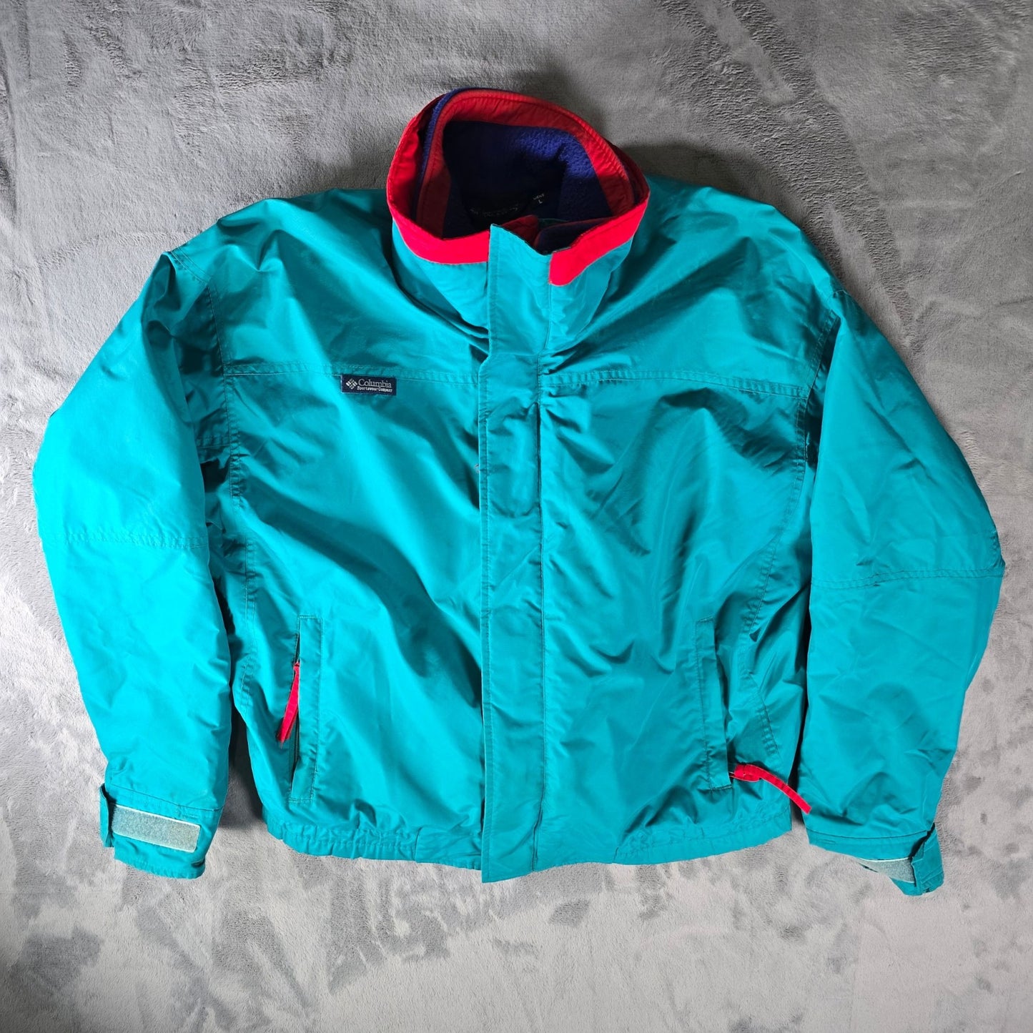 Vintage 1990s Columbia Sportswear Teal Bugaboo 3-in-1 Interchange Jacket (L)