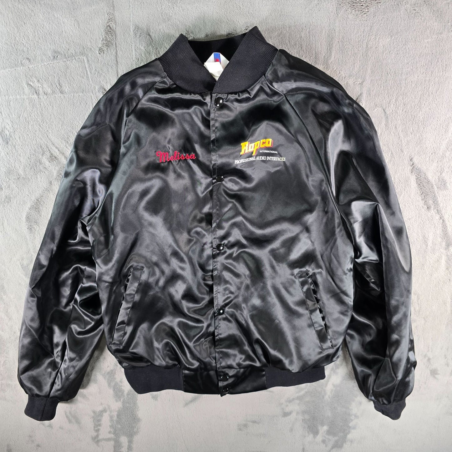 Vintage 1990s Rapco International "Melissa" Nylon Satin Bomber Jacket (M/L)