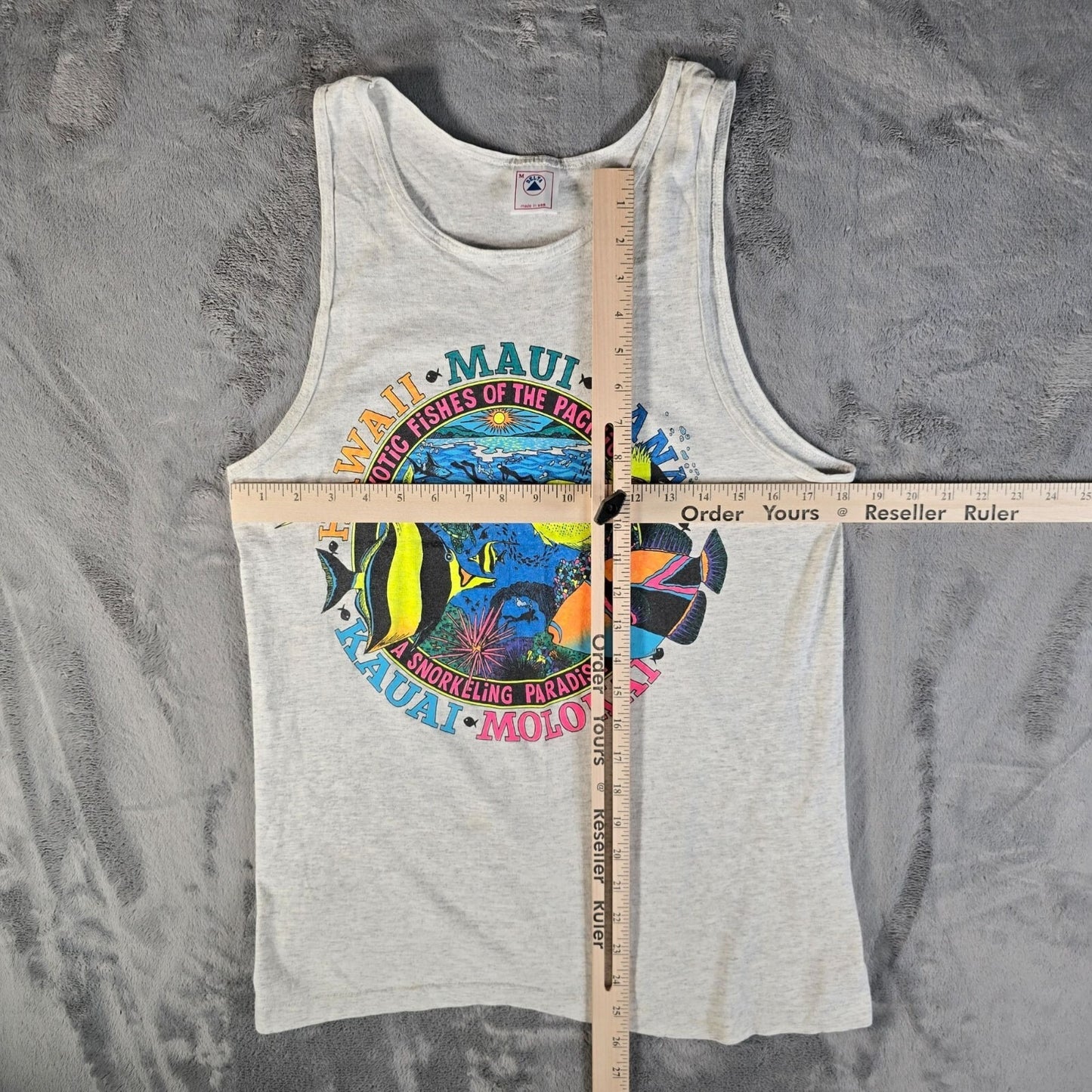 Vintage 1990s Exotic Fishes of the Pacific "A Snorkeling Paradise" Tank Top (S)