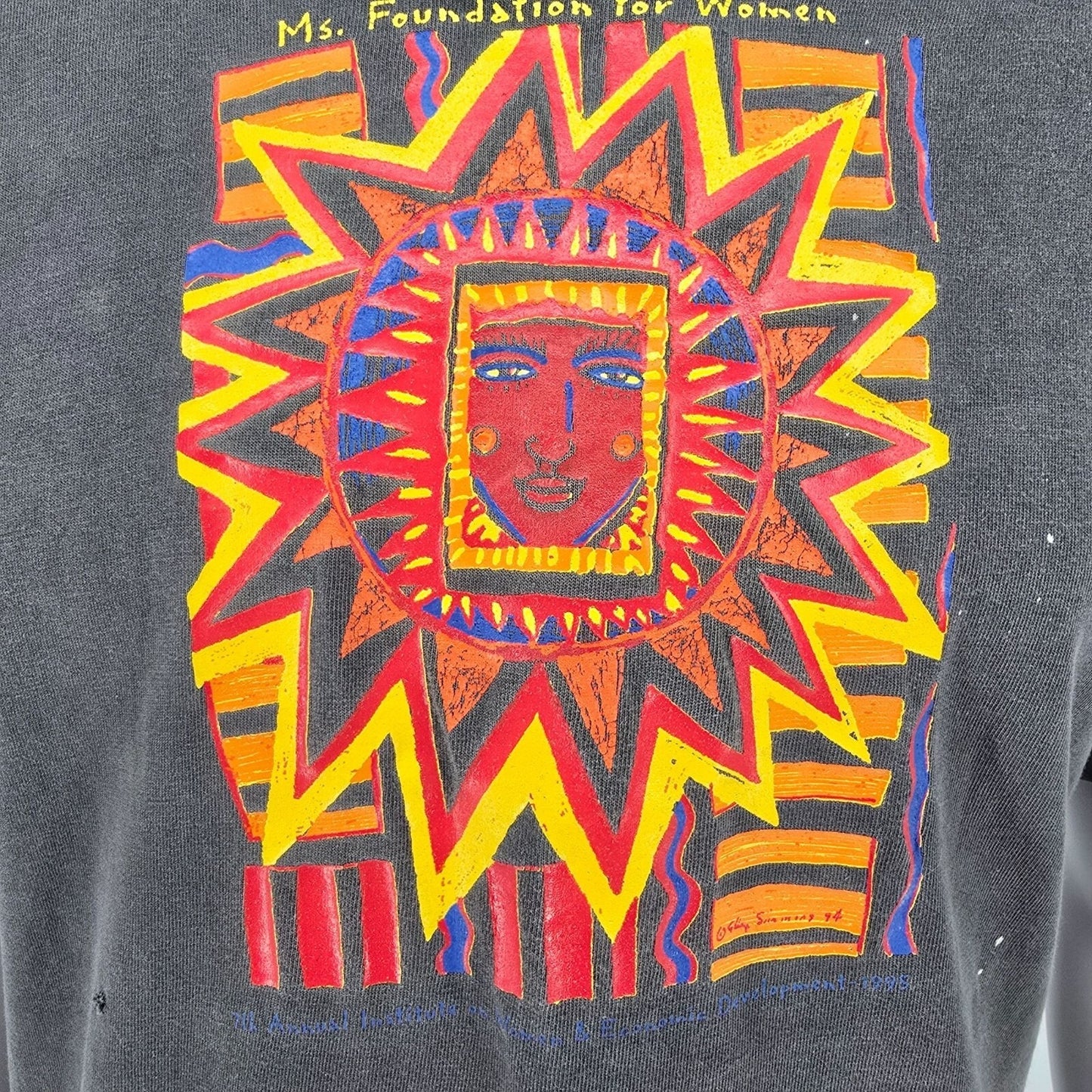 Vintage 1995 Ms. Foundation for Women 7th Annual Institute Sunburst T-Shirt (L)