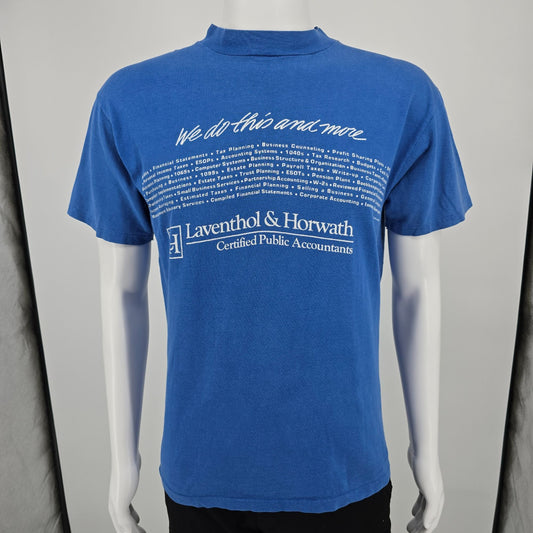 Vintage 1980s Laventhol & Horwath Certified Public Accountants CPA T-Shirt (M)