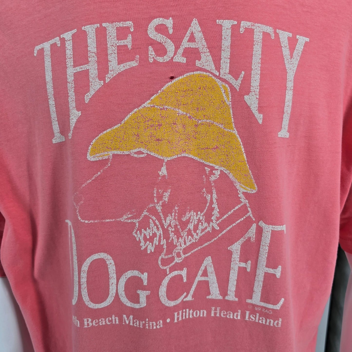 Vintage Early 1990s Salty Dog Cafe South Beach Hilton Head Island T-Shirt (L/XL)