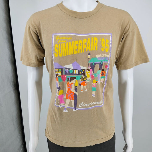 Vintage 90s Single-Stitch "Greetings From Summerfair '95 Cincinnati" T-Shirt (L)