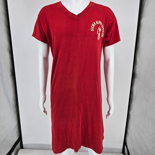 Vintage 1960s Champion Sigma Alpha Epsilon Fraternity V-Neck Sleep Shirt (M/L)