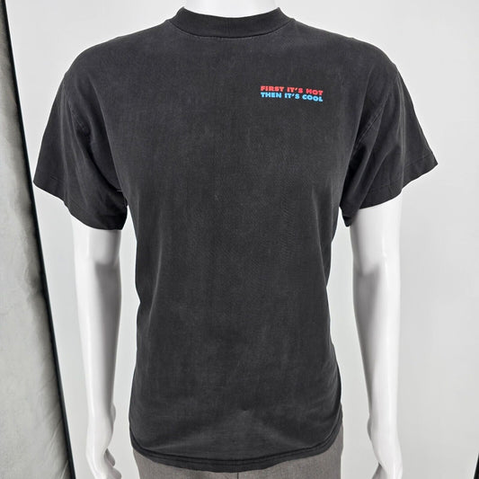 Thrashed Vintage 1990s Aftershock "First It's Hot Then It's Cool" T-Shirt (M)