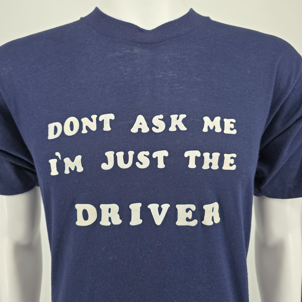Vintage 1980s "Don't Ask Me I'm Just The Driver" Flocked Letter T-Shirt (M)