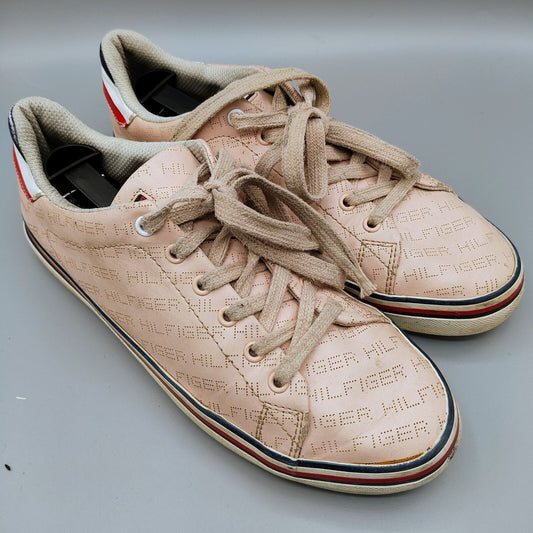Tommy Hilfiger Women's Falcor Lingerie Pink Faux Leather Low Top Sneakers  (9M)