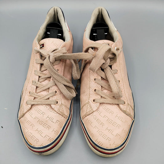 Tommy Hilfiger Women's Falcor Lingerie Pink Faux Leather Low Top Sneakers  (9M)