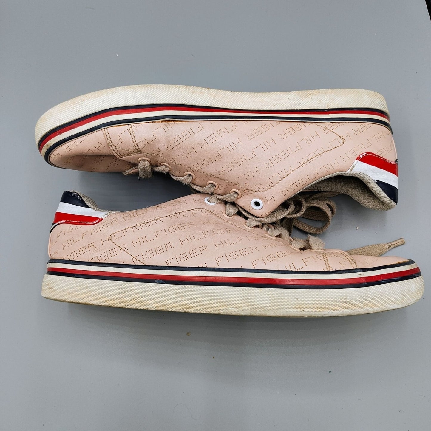 Tommy Hilfiger Women's Falcor Lingerie Pink Faux Leather Low Top Sneakers  (9M)