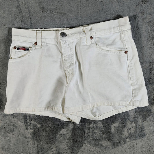 Just USA Authentic Jeanswear Women's  White Denim Shorts (M) *Fair Condition*