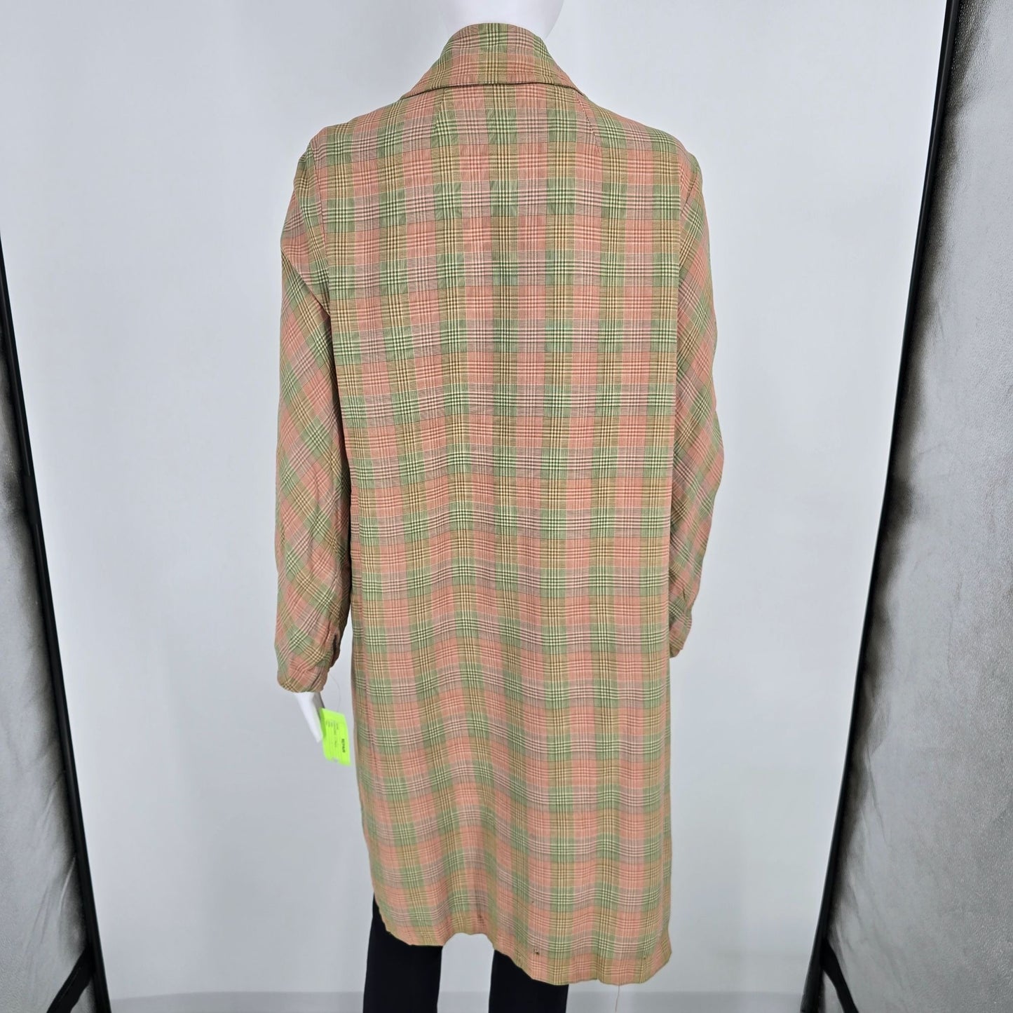 Vintage 1960s Weather Casuals Women's Pastel Glen Plaid Car Coat (M) *Fair