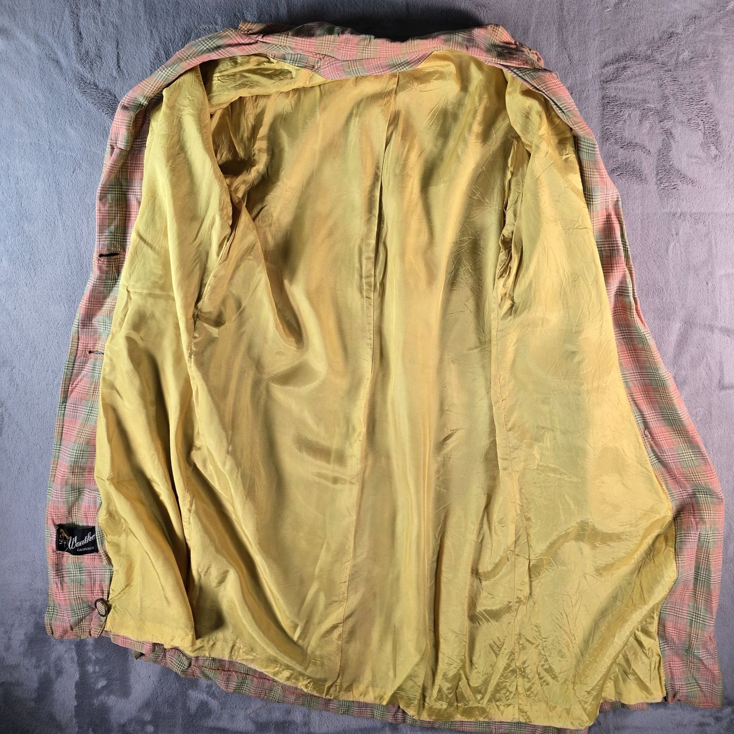Vintage 1960s Weather Casuals Women's Pastel Glen Plaid Car Coat (M) *Fair