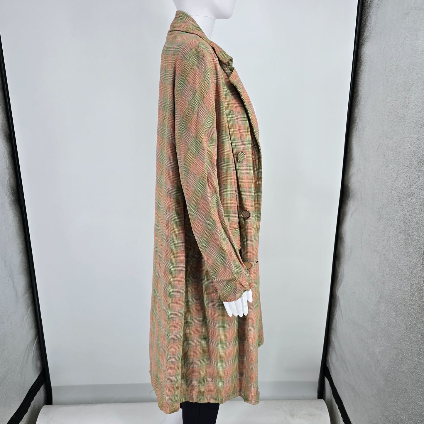 Vintage 1960s Weather Casuals Women's Pastel Glen Plaid Car Coat (M) *Fair