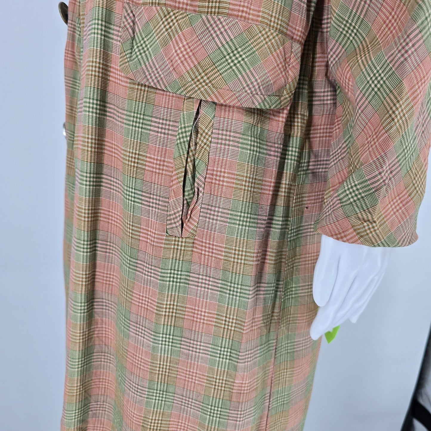 Vintage 1960s Weather Casuals Women's Pastel Glen Plaid Car Coat (M) *Fair