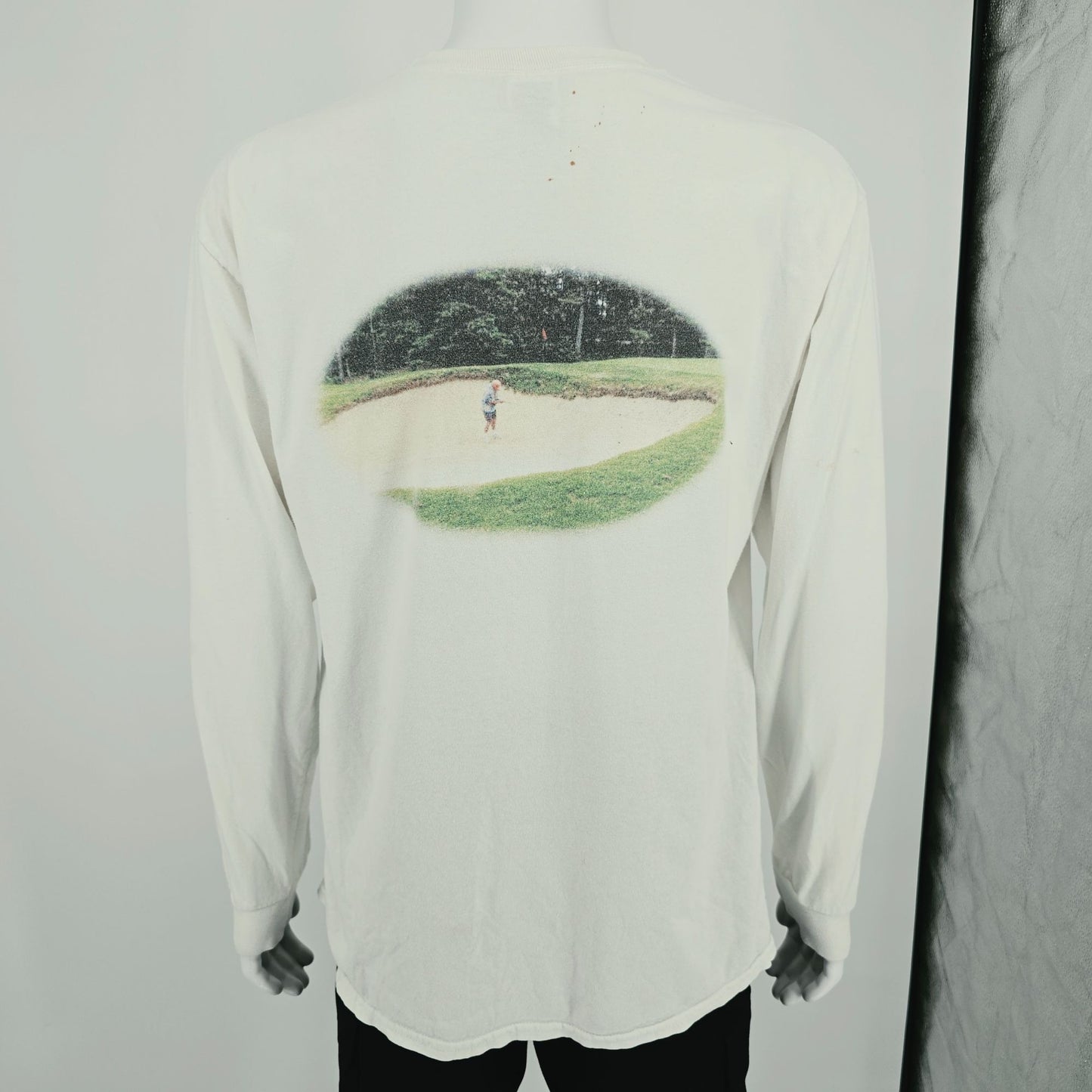 2010s Gildan Ultra Cotton Long Sleeve Sand Trap Golf Photo T-Shirt (L) *Fair