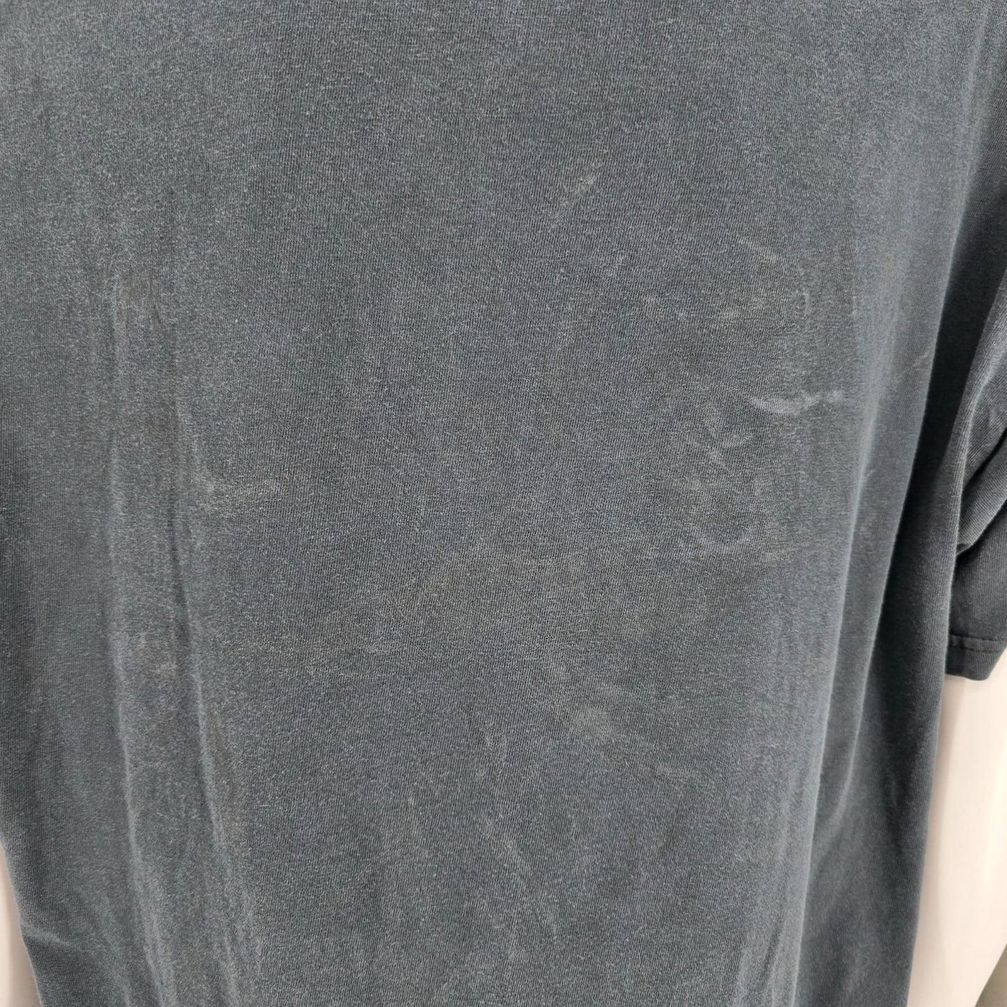 Distressed 2000s Hanes Beefy-T Budweiser "The Bud" Faded Black T-Shirt (XL)